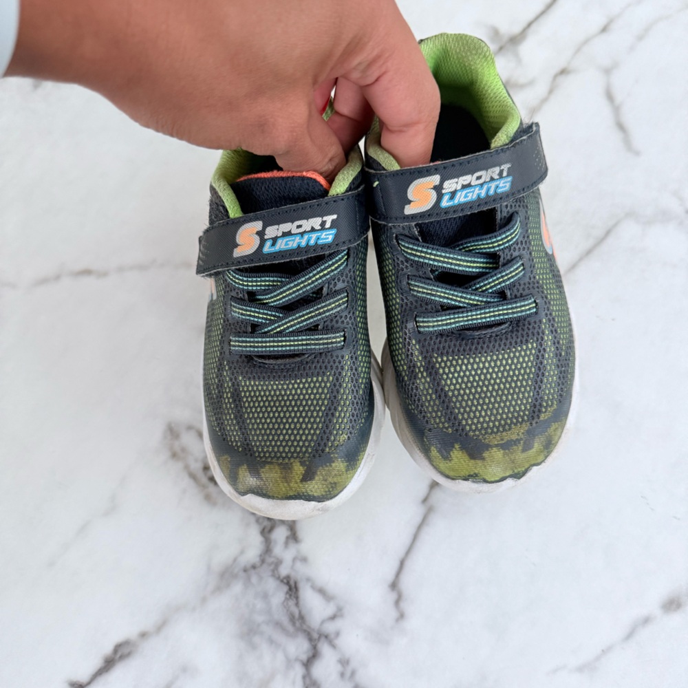 Kids Green and Black Skechers Shoes